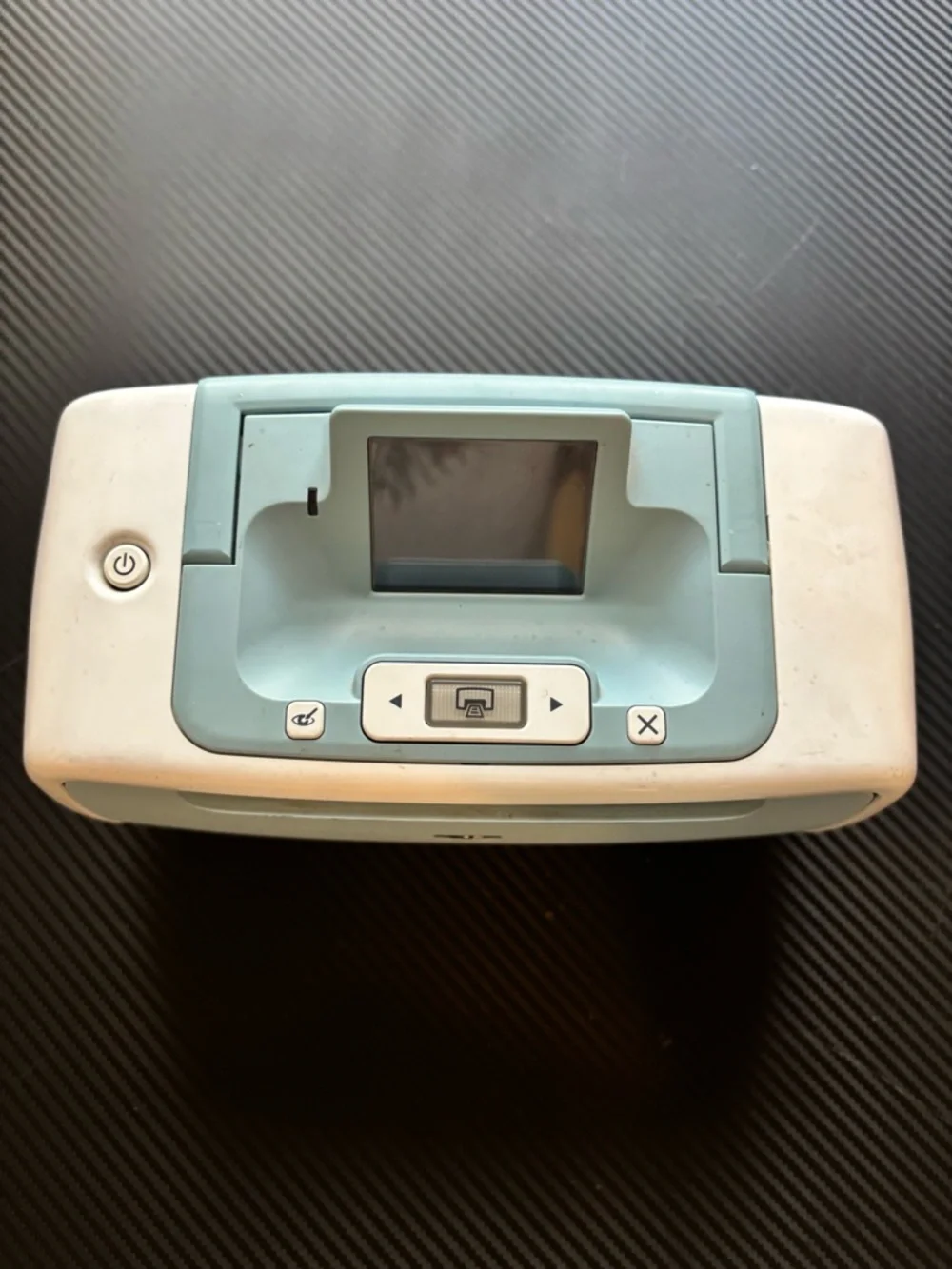 HP Photosmart A522 Portable Photo Printer in Light Blue and White